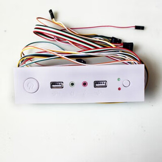适配机箱前置光驱位面板 USB/音频/开关/重启 /指示灯线长70CM