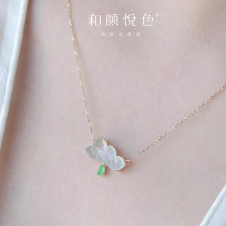 Yadige buddha lotus myanmar a-grade ice lotus pendant 18k gold necklace new chinese pendant clavicle chain 18k jade necklace (not big, please see clearly