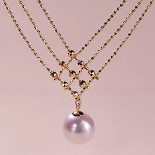 Pearl pendant japan akoya goddess-grade necklace natural seawater cherry blossom cherry blossom pink pearl diameter 10mm