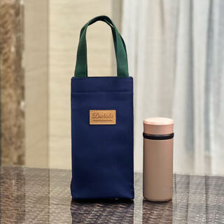 Chopsticks cup cover protective cover portable water cup bag universal canvas thermos cup cover stew beaker bag navy square sign