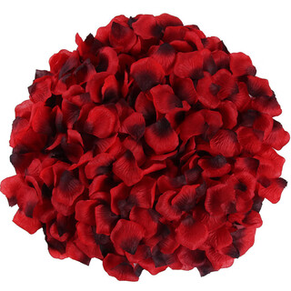Huaiyin simulated rose petals wedding hand scattering wedding room ktv bar confession proposal valentine's day decoration wine red dot black 7000 pieces (1 jin jin is equal to 0.5 kg) compressed package