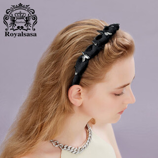 Royal sasa royal salsa large tooth comb headband high skull butterfly imitation crystal wrapped headband exquisite broken hair artifact anti-slip