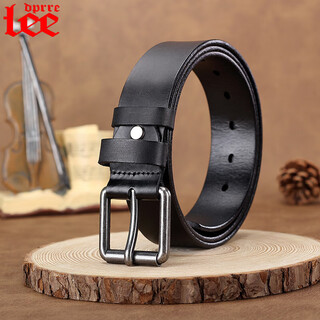 Lee dprre high-end retro first-layer cowhide belt genuine leather fashion versatile pin buckle men's cowhide belt belt black 115cm