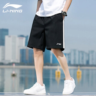Li ning sports shorts men's summer breathable thin loose casual outdoor running pants sports pants fitness five-point pants l