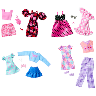 【95成新】芭比（Barbie）（随机1套发货）女孩生日礼物娃娃换装-芭比时尚服饰套装GWF04