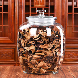 Juhao four seasons thickened glass sealed jar tea jar household tangerine peel storage jar special food grain rice jar fish glue storage jar 15 liters (big belly model)