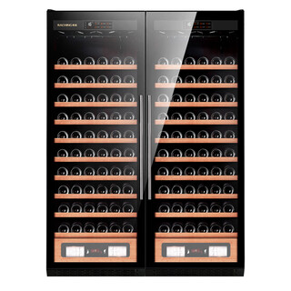 Pupan cigar cabinet customized cs600 double-door red wine and cigar integrated cabinet combination constant temperature and humidity cabinet black walnut double-door red wine cabinet