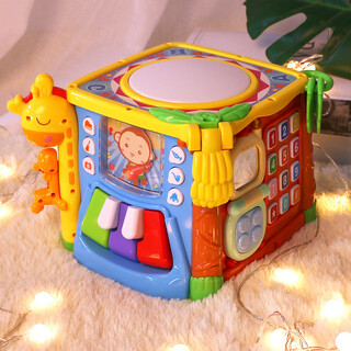 Baby Kausalbeziehung Toys Hexaedral Game Table Multifunktionales Baby Frühschulbildung Chinesische und englische Baby-Kinder [Batterieversion] Erkundung und Lernen von sechsseitiger Box [Vorbereitung für die Selbstvorbereitung