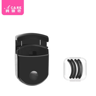 Aha hot eyelash curler e1p201-easy to use portable partial curler makeup tool with rubber pad small stainless steel eyelashes black portable 1 piece