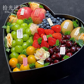 Shiguang reverse travel delivers flowers and fruit gift boxes in the same city. french fruit gift boxes and fruit baskets as birthday gifts for elders, wives and girlfriends. sweetheart princess丨qingti kiwi apple blueberry strawberry fruit flower gift box