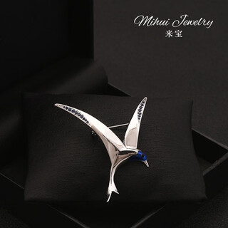 Quamer temperament high-end hummingbird brooch women's light luxury simple animal corsage men's suit collar brooch brooch