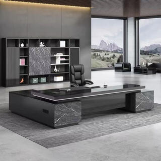 Boss desk simple modern executive desk single desk president desk manager desk and chair combination office furniture table 1.8 meters + double cabinets + please consult for installation