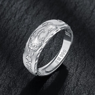 Ary transfer s999 sterling silver ring for men and women, single ring, fashionable man's personalized pixiu open ring for men and women, domineering pixiu ring