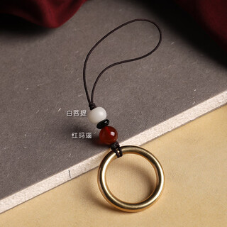 Chuxiang brass ring mobile phone ring clasp metal universal dust plug pendant usb pendant anti-lost lanyard mobile phone pendant brass ring-bai bo