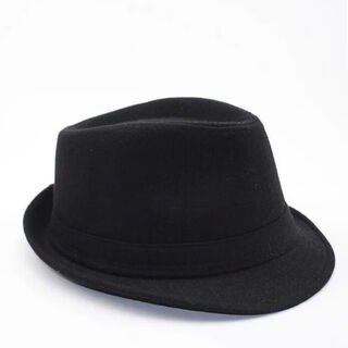 Xinuobaidi (xinuobaidi) korean version of men's and women's jazz hats for stage performances for adults and children, dance hats, retro british summer sun hats, trendy woolen thickened models - black, adult models (58cm)