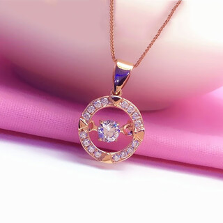 Quamer's new shiny and smart 18k color gold necklace pendant, fashionable 585 rose gold, versatile and smart (single pendant)