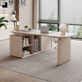 Italian minimalist desk, modern, simple and light luxury, home study, computer desk, beauty salon, medical consultation table, workbench, champagne color matching boss chair