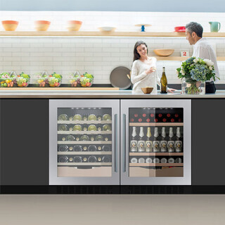 Gironde jc145 built-in cigar cabinet, wine cabinet, constant temperature wine cabinet, beverage cabinet, ice cream refrigerator, fresh cabinet, tea constant temperature refrigerator, household frequency conversion-stainless steel door wine cabinet, ice bar combination 290l