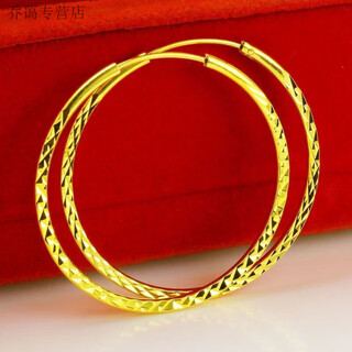 Meipai old phoenix gold store gold gold bag 999 pure silver large earrings for men and women fashionable earrings and earrings as birthday gifts large ring gold store model non-standard