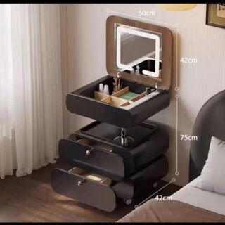 There are antique cream style mobile lift dressing tables for bedrooms, simple and modern integrated cabinets, bedside tables, flip-top dressing tables, hepburn black dressing table + makeup stool