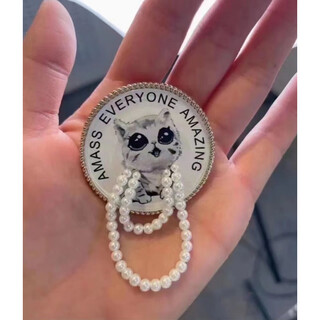 Quamer gold store model 2025 new domestic authentic purchasing kitten brooch image corsage accessories as shown in the picture