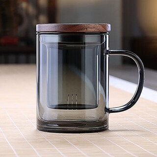 Quandu thickened glass tea cup tea maker tea water separator cup flower tea cup filter kung fu tea set