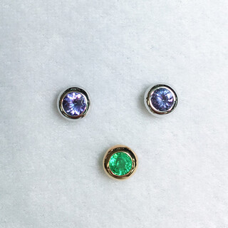 Iosn18k gold natural tanzanite bubble bead pendant round necklace colorful gemstone jewelry women's spring new single pendant without necklace 18k gold blue tanzanite pendant