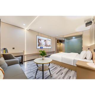 Giant screen projection king bed room