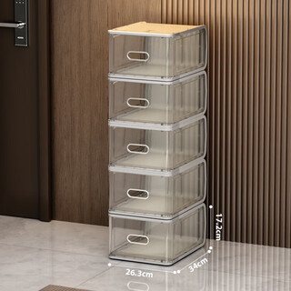 Naiben shoe box storage box transparent drawer type hard plastic shoe rack shoe cabinet shoe storage cabinet shoe storage artifact large size 10 high-grade gray (34*26.3*17.2)