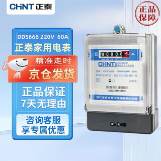 Chint (chnt) household electric meter dds666 220v 15-60a rental house electric meter meter type high-precision electric meter electronic household electric meter