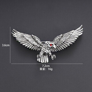 Quamer three-dimensional design eagle brooch men's clothing accessories anti-exposure fixed pin feeling corsage ancient silver eagle