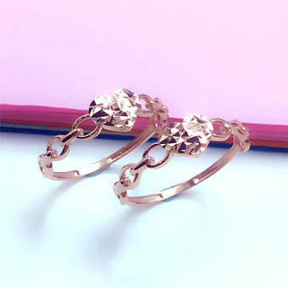 Oemg jewelry new 14k rose gold versatile plain gold versatile peach heart ring fashionable simple versatile 14k purple gold no. 20