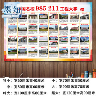 National college distribution map 985211 university map wall sticker high school class culture inspirational famous school goals china famous schools-1 (pp adhesive backing) extra large