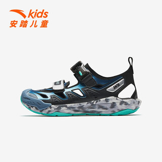 Anta children's qingyu baotou sandals summer new style comfortable cushioning beach shoes for boys and girls, trendy casual shoes for large kids black/blue-5 34 the shoe shape is too fat. if you have thin feet, it is recommended to take a smaller size.