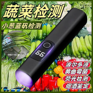 Diaohuang fluorescence detection instrument rapid purple light lamp detection vegetable and fruit residue new products home essentials protect health detect bordeaux mixture/blue sail/aflatoxin latest model 99% detection/double-layer lens/led light source
