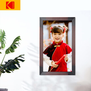 柯达（Kodak） 电子相册23.8/32/21.5/27英寸高清智能数码相框可壁挂大尺寸云相框照片视频播放器 黑红色（21.5英寸）