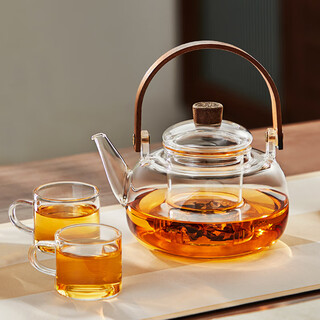 Mu ye bubble teapot glass tea set large capacity lifting beam tea tray high borosilicate glass kettle household tea set
