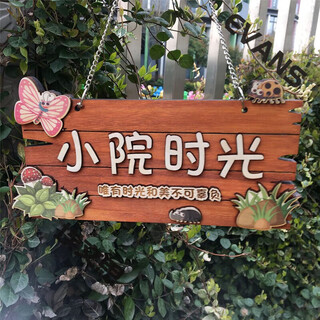 Customized solid wood decoration listing courtyard simulation garden balcony items diy wall hanging small courtyard time creative door 30*15 cm type a