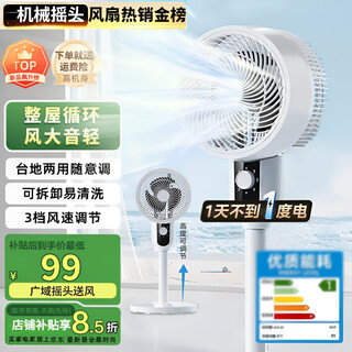 Li chuangzhi's new electric fan, household floor fan, vertical shaking head, air circulation fan, intelligent remote control, light sound cold air conditioning, bedroom desktop fan, quiet light sound, dormitory bedside, first-class energy, air-conditioning level cold air - 200m whole house cooling - mechanical energy-saving model