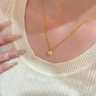 Iosn gold moissanite bubble drop necklace for women new 999 pure gold design pendant for girlfriends and friends gold moissanite bubble pendant + 18k chopard chain