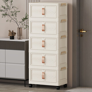 Vangels installation-free shoe box transparent shoe storage box one-piece wall-mounted home door shoe rack multi-layer folding shoe cabinet artifact 60cm width cream white 4 layers丨strong factory/ready stock quick delivery