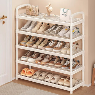 Xinwujia household shoe rack doorway bathroom simple multi-layer dormitory mobile shoe rack rental house wheeled multi-functional storage rack three-layer small size 50cm floor-standing model