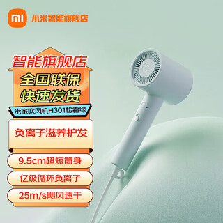 Xiaomi (mi) mijia negative ion hair dryer h301 negative ion triple hair care, lightweight and convenient to carry two-color choice chinese valentine’s day gift recommendation mijia hair dryer h301 pine frost green