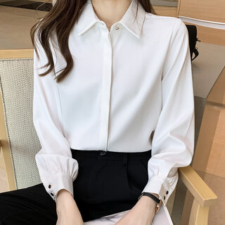 Ono seven days white shirt women's design niche spring and summer new shirt french temperament business wear formal wear top women's shirt white l
