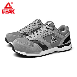 Peak peak rubber shoes steel toe anti-smash all seasons lightweight breathable wear-resistant construction site shoes dove gray lr72018 size 42