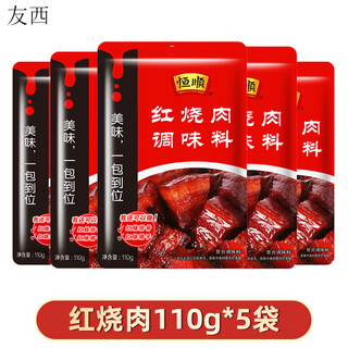 恒顺正宗红烧肉调料包215g酱料包家用红烧排骨酱汁专用料汁料理包 红烧肉调料110g*5