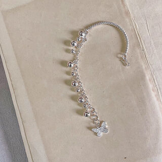 He jiagong lao phoenix 999 pure silver new half bracelet half bracelet original niche bell butterfly sterling silver anklet jewelry anklet long style same style