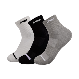 李宁运动袜三双3双棉袜跑步羽毛球袜男女防臭吸汗生活袜篮球袜