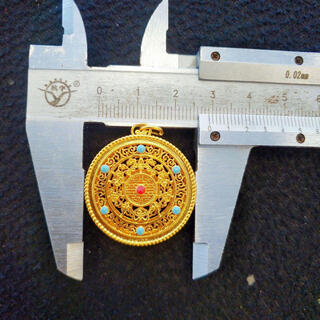 Kzd999 bengal red gold jewelry wufu disc pendant women's pendant long-lasting color copper gold-plated male wufu disc boutique large size 29m laofengxiang quality s laofengxiang quality