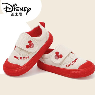Disney disney toddler shoes mickey family 2025 autumn soft sole comfortable boys and girls baby shoes anti-collision kick functional shoes red 25